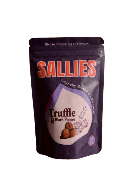 SALLIES High Protein Snacks - Truffle & Black Pepper Crunchy Chickpeas
